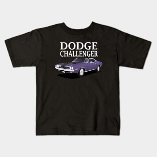 dodge challenger 1970 dark blue Kids T-Shirt